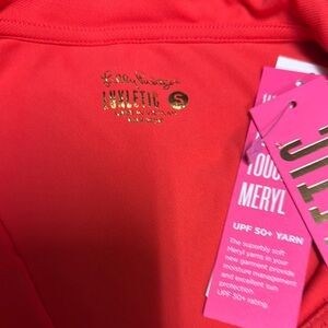 Lilly Pulitzer Luxletic Coral Polo Top